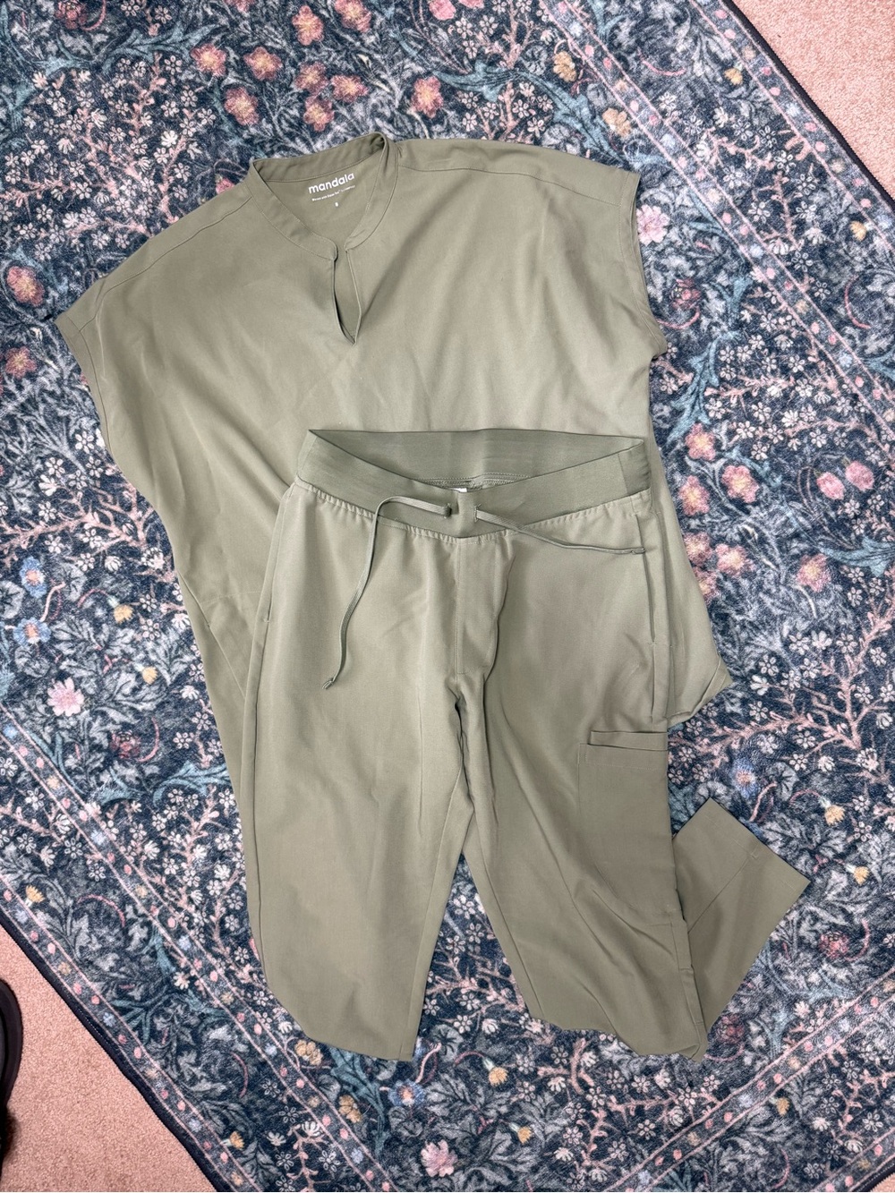 Mandala Olive Utility Joggers for Women